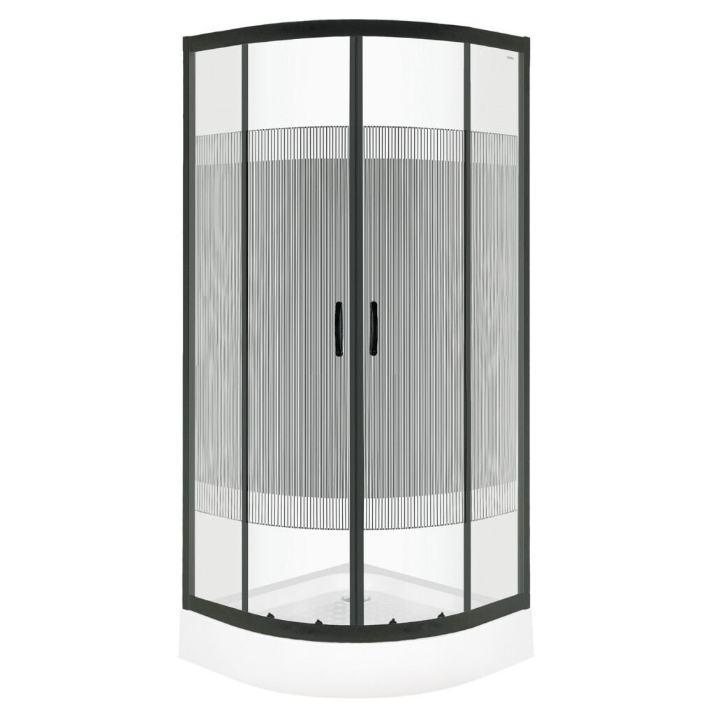 KERRA - Kabína sprchová Xenia Duo ČIERNA 80 (s vaničkou) 5907548114303