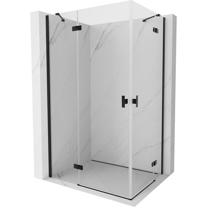 MEXEN/S - Mist H Duo sprchovací kút dvere krídlové 105 x 75, transparent, čierna 8A5-105L-075P-70-00