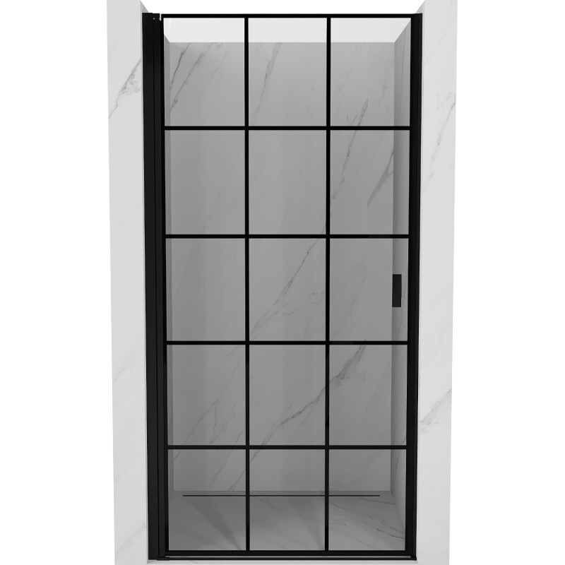 MEXEN - MIST dverná časť (1d) 90x200 cm 6mm čierna, dekor, ľavé 8A2-090-000-70-77-L