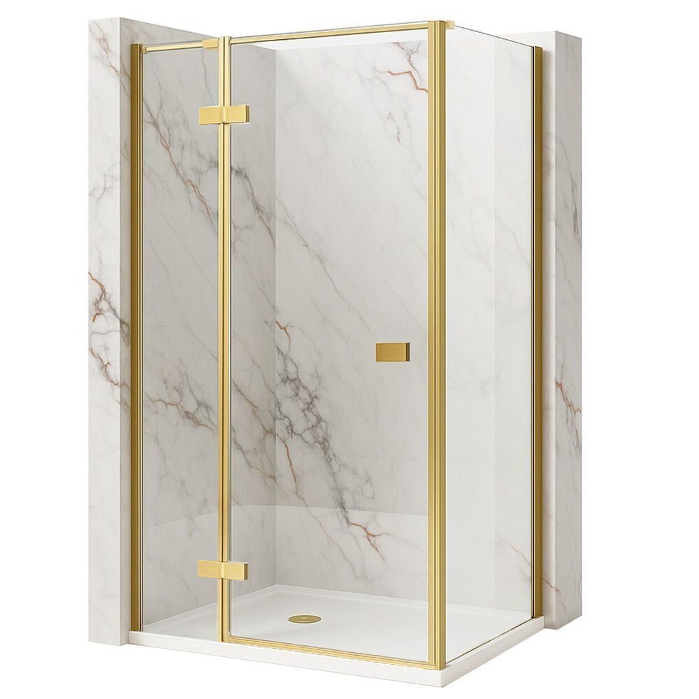 REA/S - Sprchovací kút Atlas 90x80 Brush Gold vľavo KPL-K4370