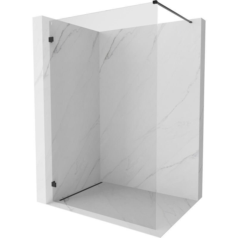 MEXEN/S - Lunar Sprchová zástena WALK-IN ľavá 80 x 200, transparent 8 mm, čierna 830-080-000-70-00-L