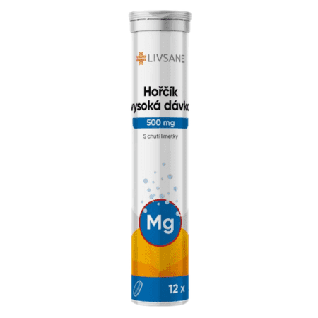 LIVSANE Horčík vysoká dávka šumivé tablety príchuť limetka 12 tbl