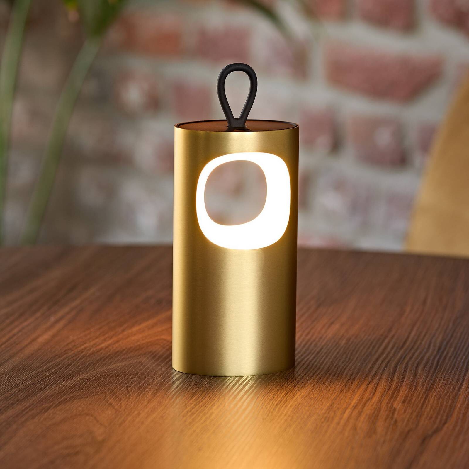 LED stolová lampa Lunari, zlatá 16 cm kov CCT IP44