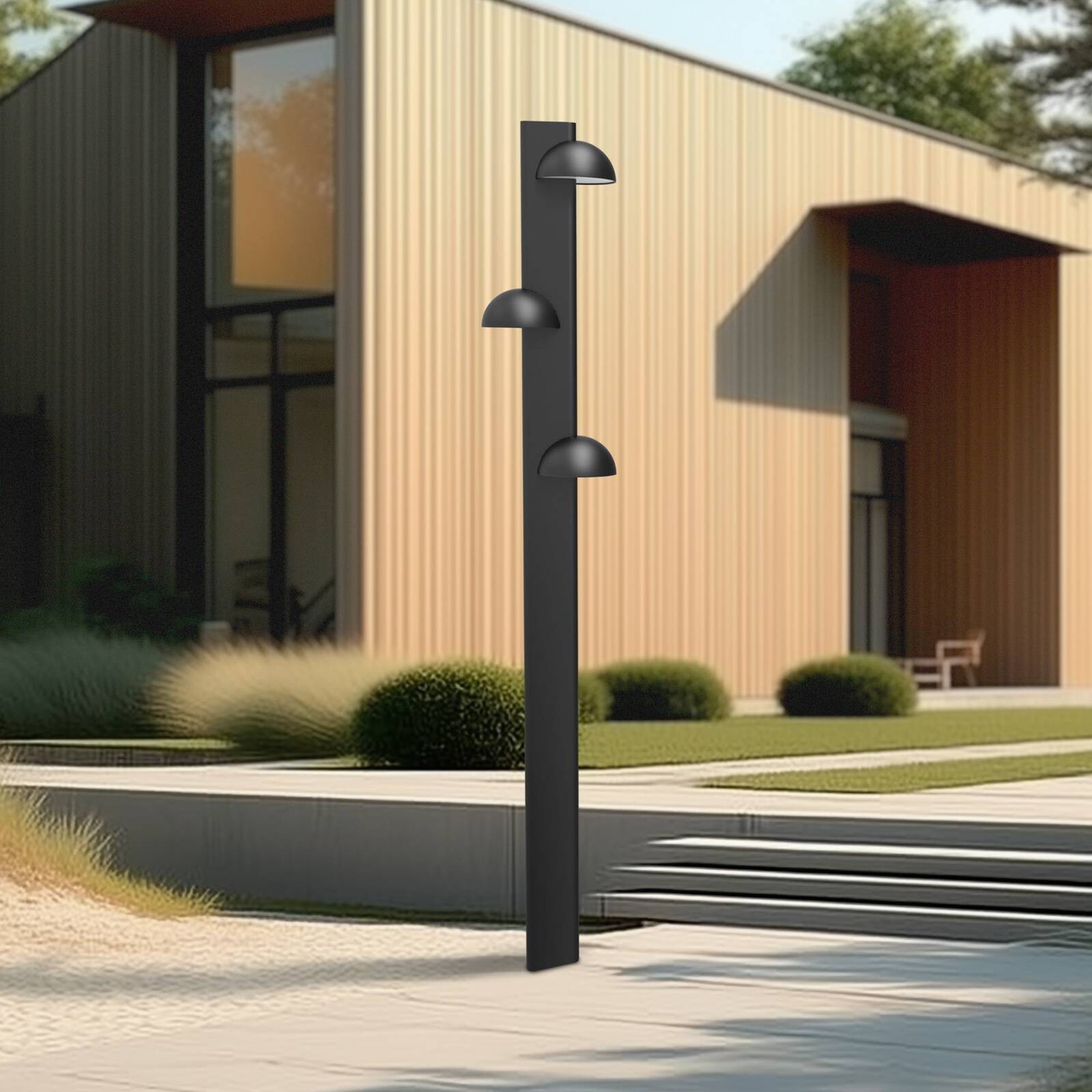 Lucande Exterierove LED svietidla KIRI, kov, čierna matná, IP44