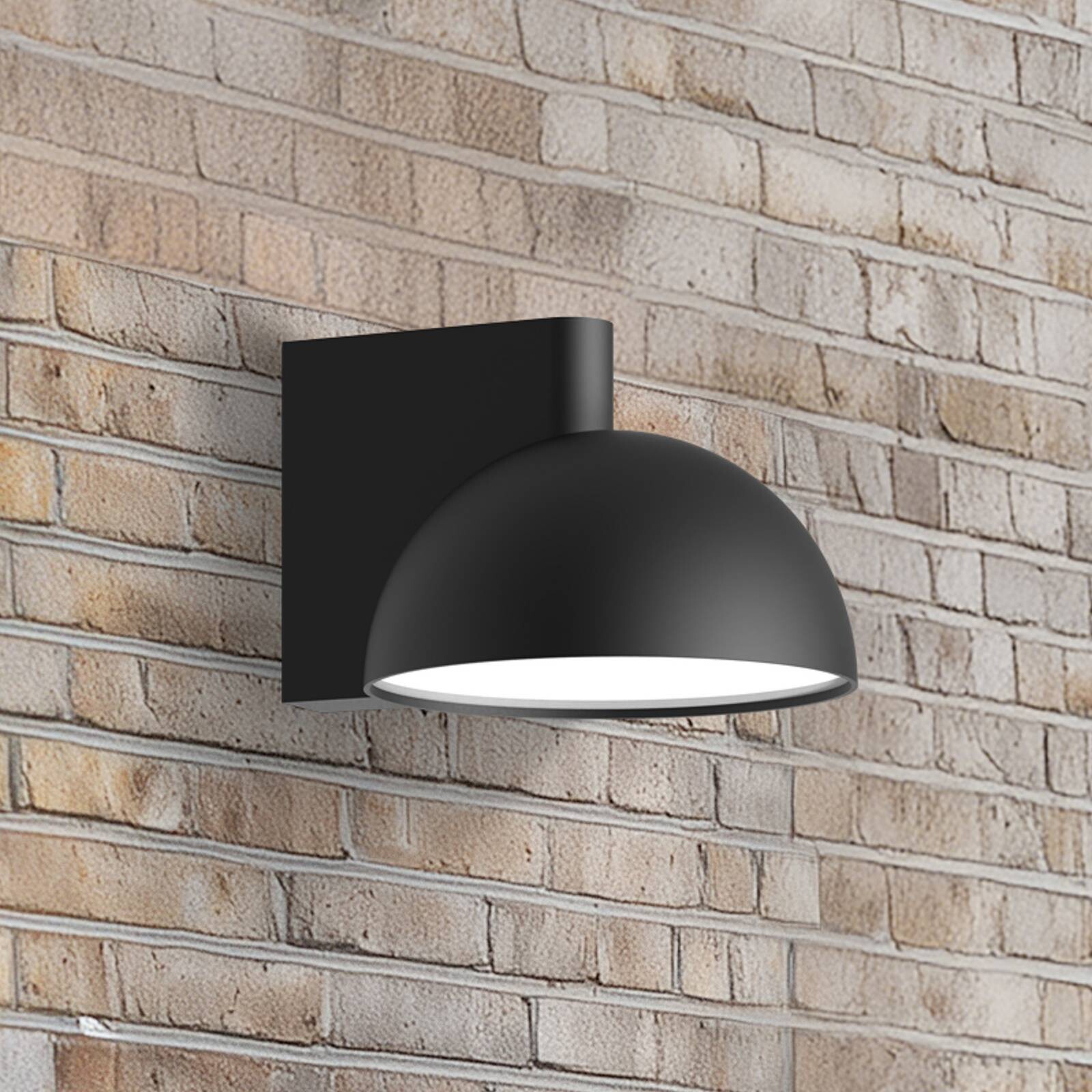 Lucande LED vonkajšie nástenné svietidlo KIRI, kov, čierna matná, IP44