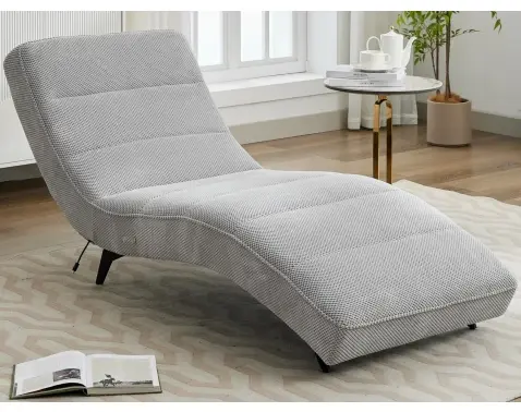 Relaxačné lehátko s elektrickým polohovaním Monaco, svetlo šedá látka%