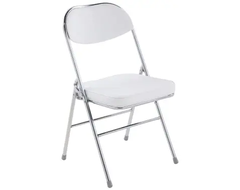 Skladacia stolička Liana, biela ekokoža%