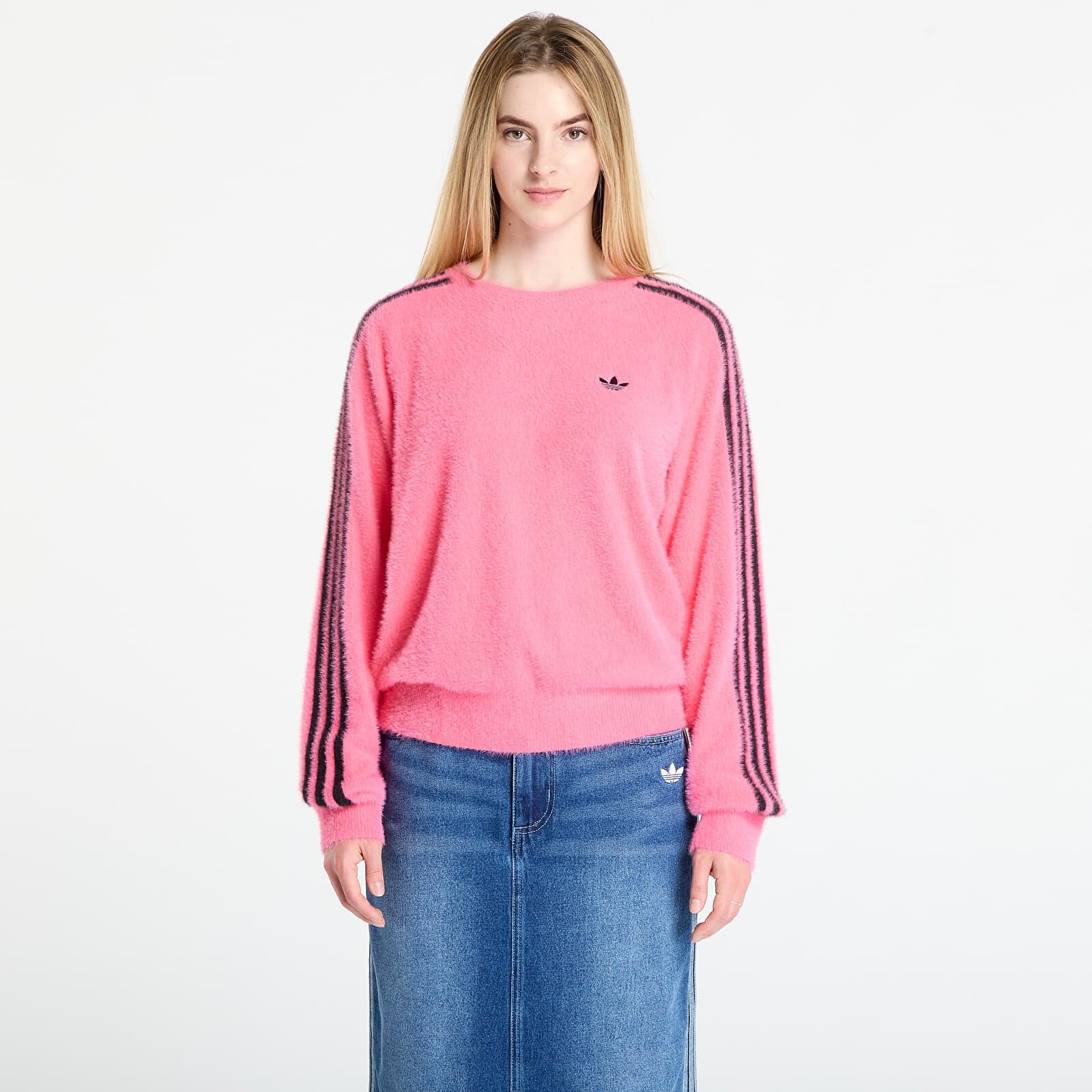 Svetr adidas Adicolor Holiday Knit Sweatshirt Lucid Pink L