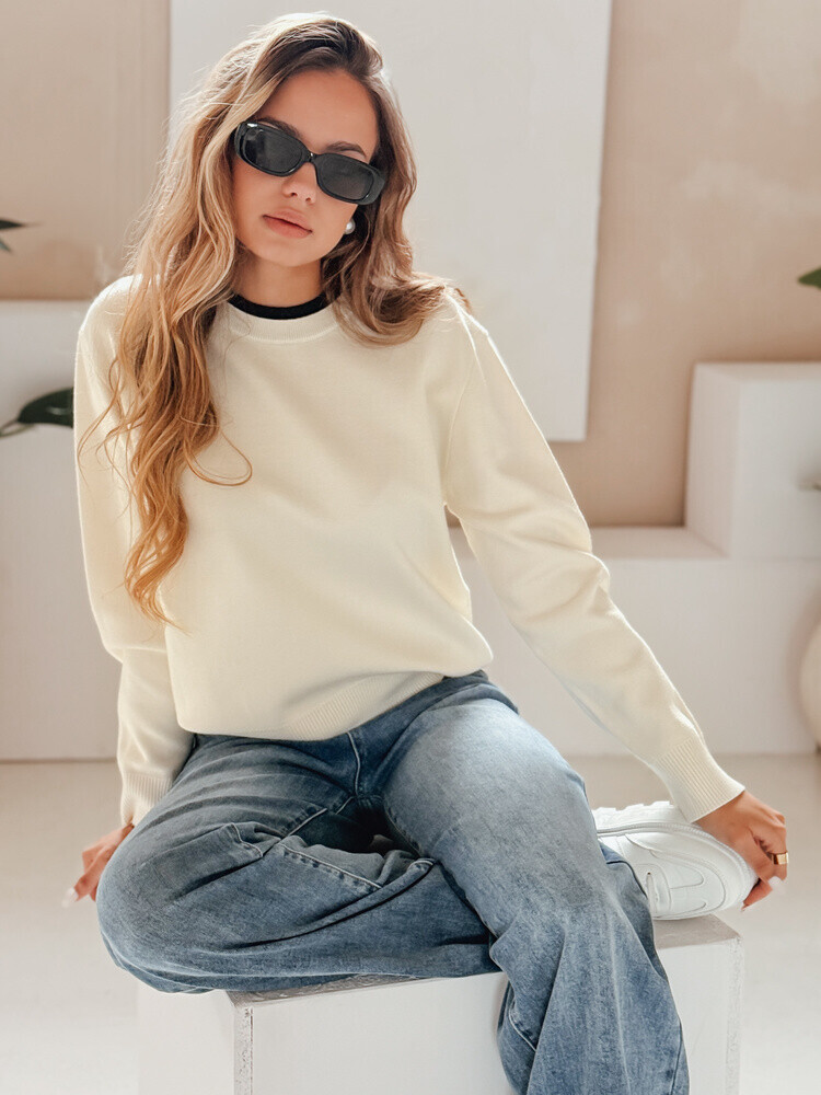 Damski sweter DARMILA ecru Dstreet