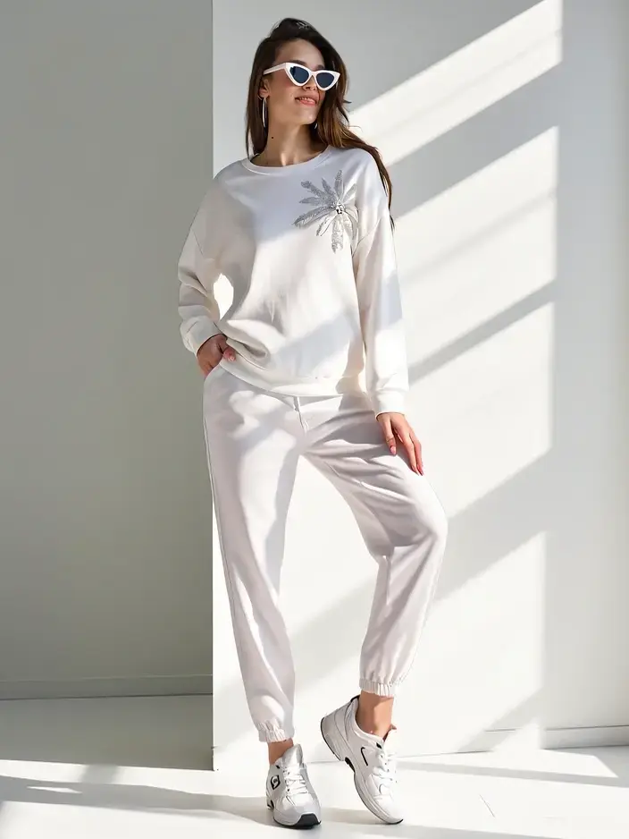 Resti Women's viscose set with a flower