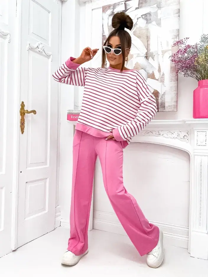 Resti Women's cotton striped set with wide pants