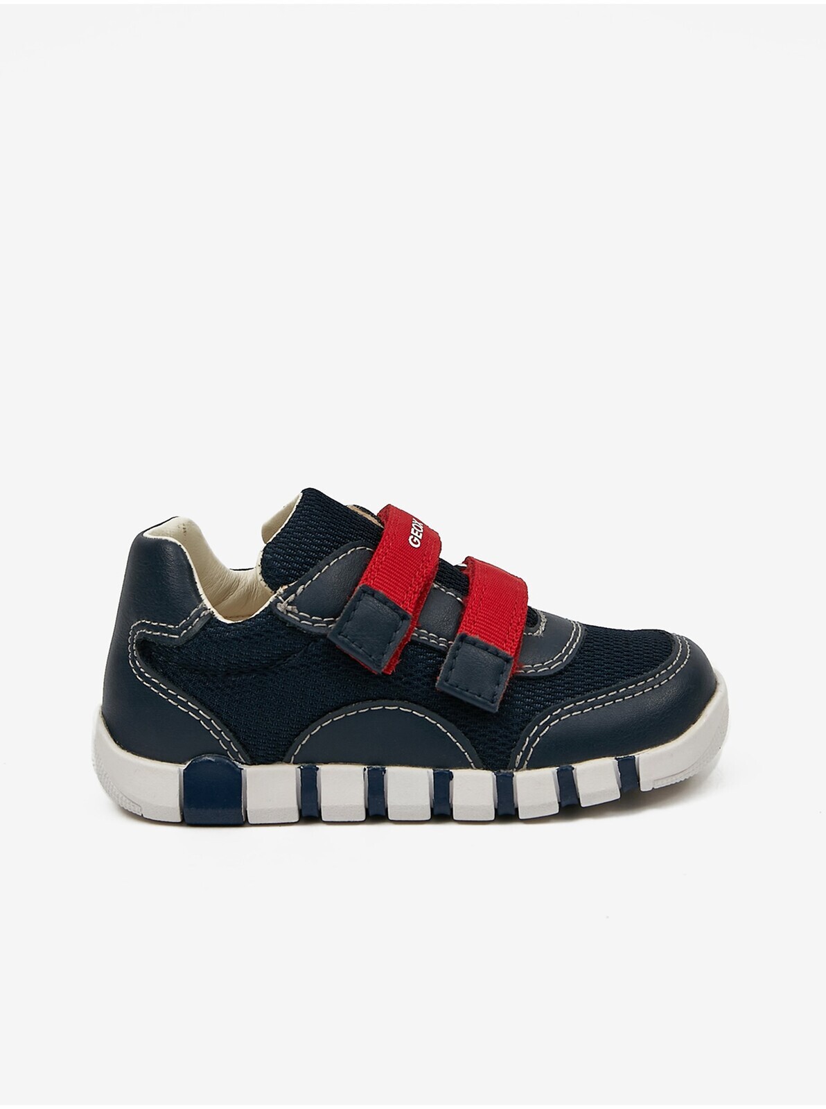 Dark blue boys' sneakers with leather details Geox - Boys