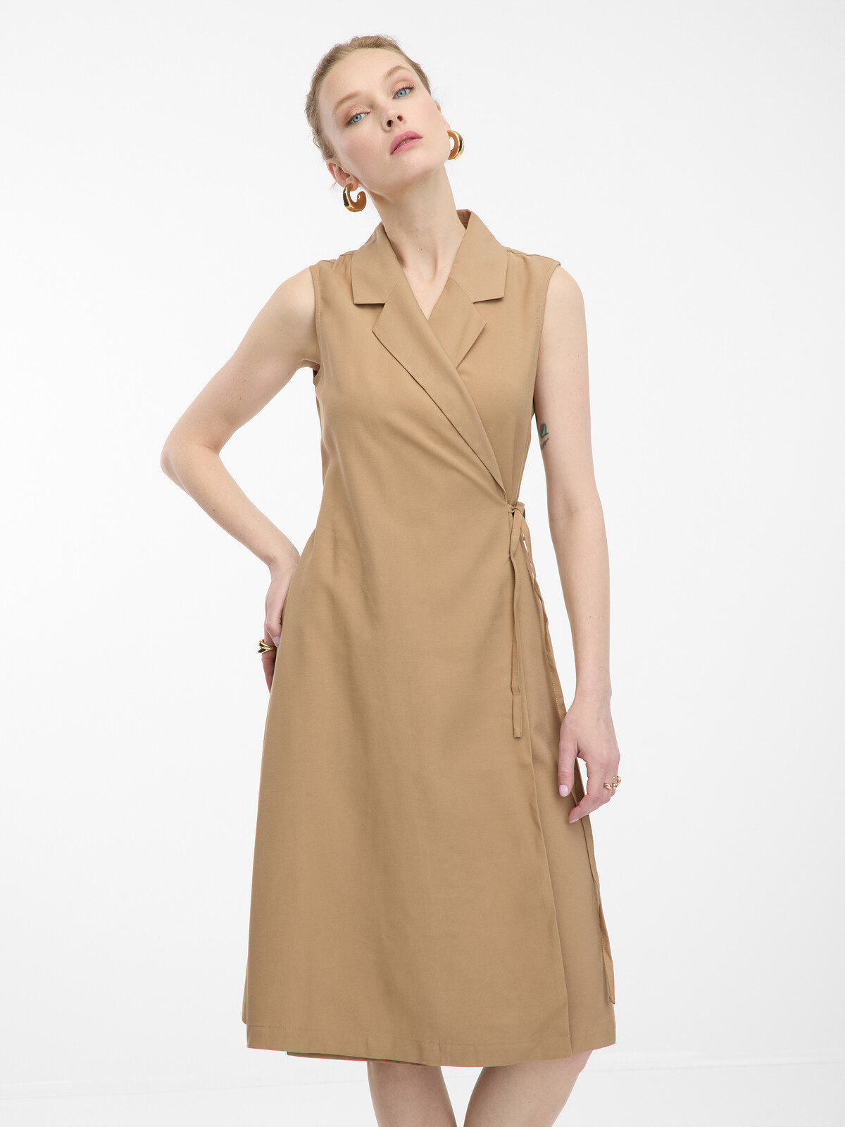 Orsay Light brown women's wrap dress - Women's
