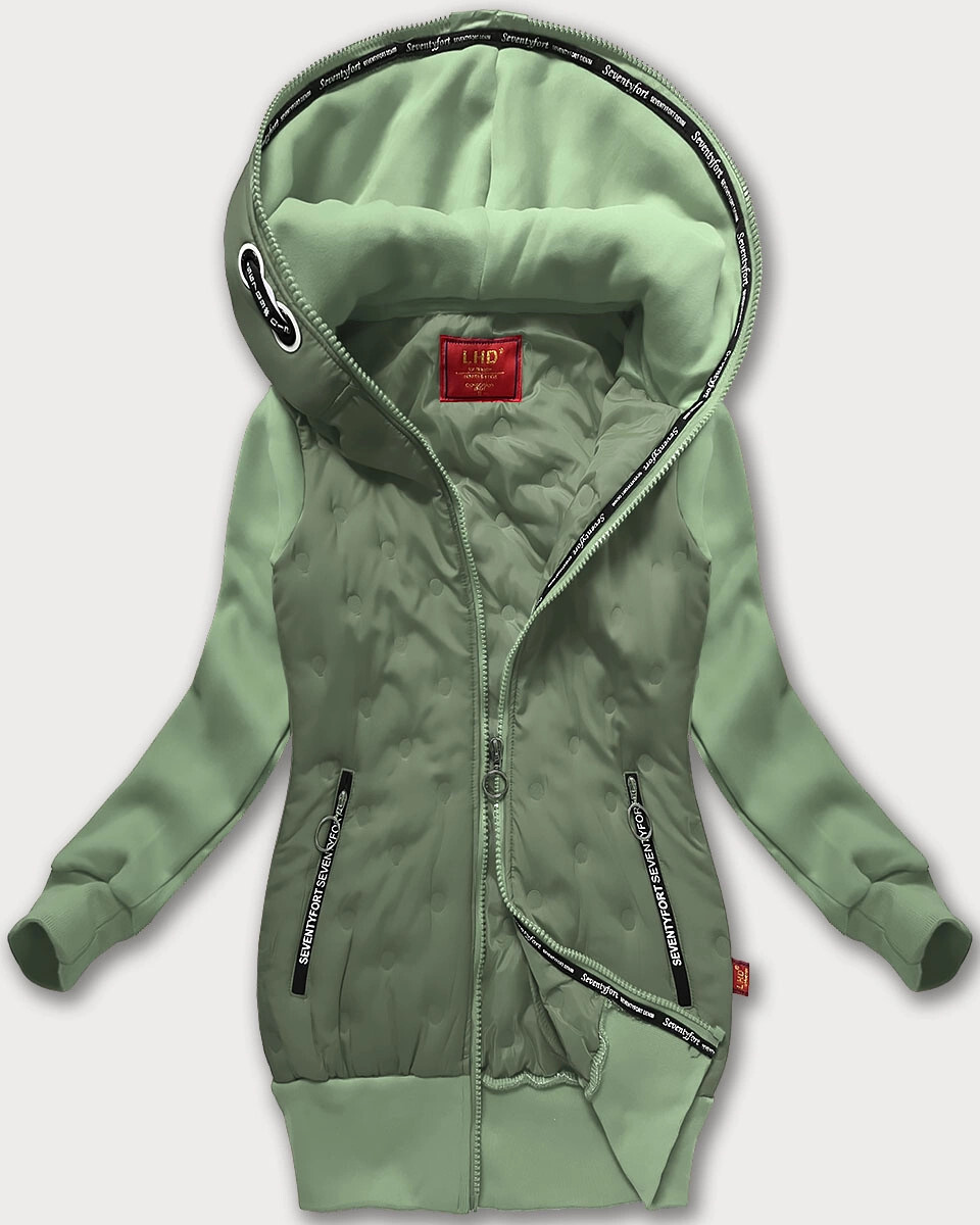 Šedo-zelená dámska bunda s kapucňou LHD (AMG-162A) odstíny zelené S (36)