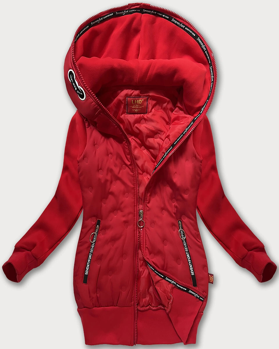 Červená dámska bunda s kapucňou LHD (AMG-162A) odstíny červené S (36)