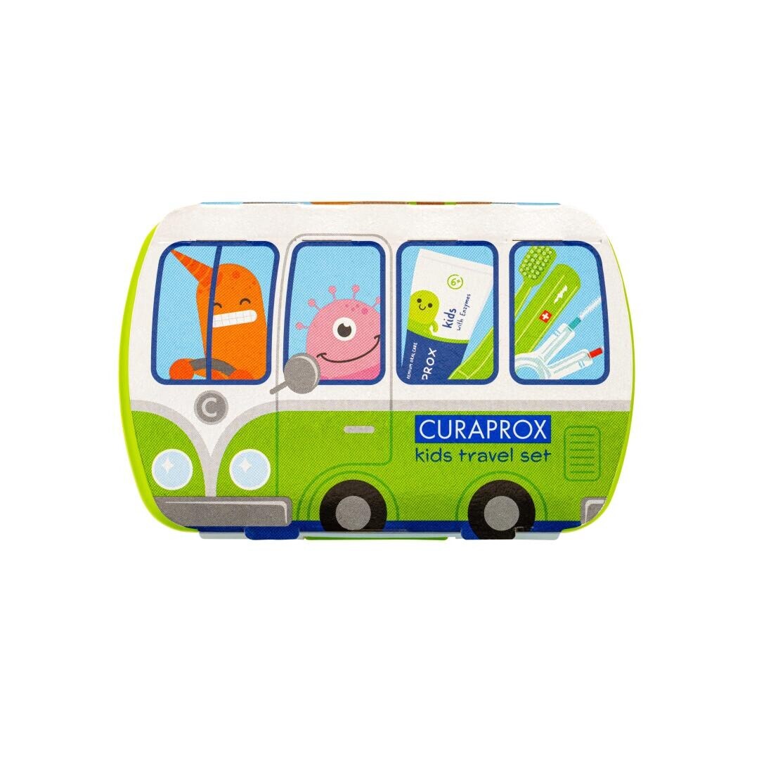 CURAPROX Travel set KIDS zelený