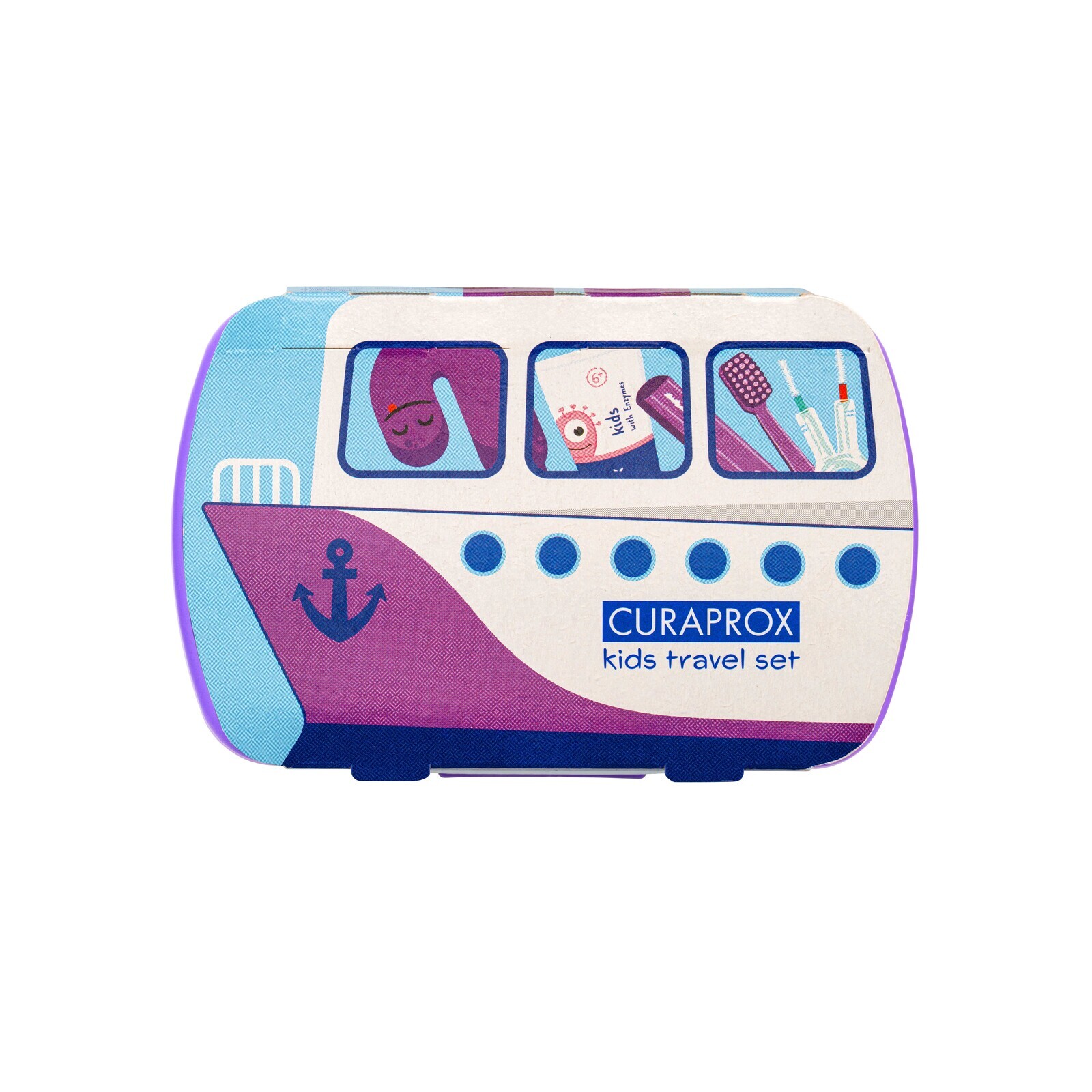 CURAPROX Travel set KIDS fialový