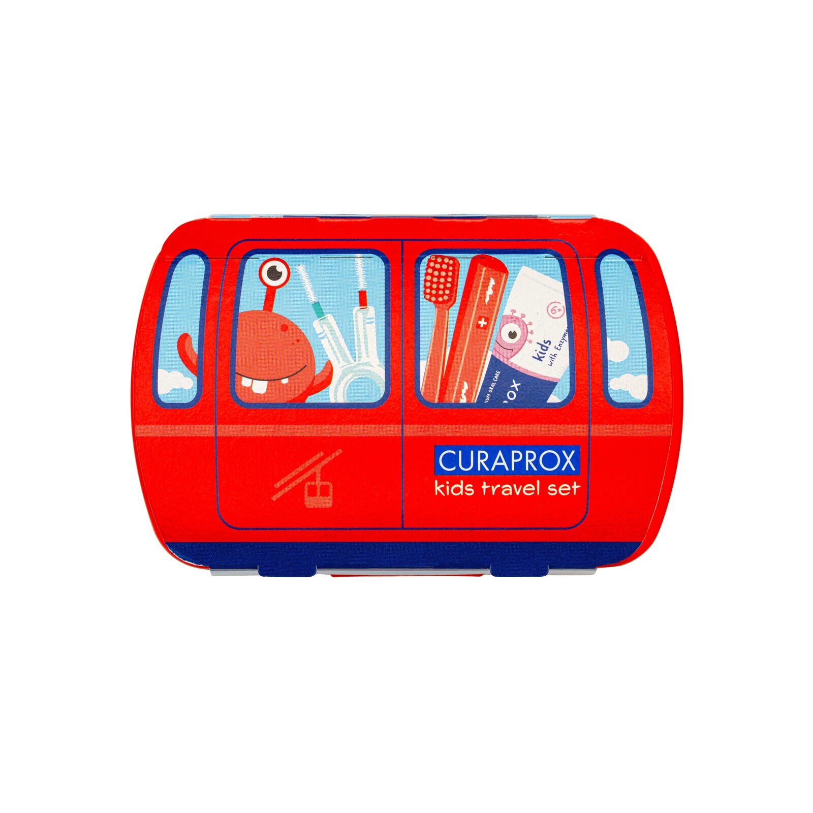 CURAPROX Travel set KIDS červený
