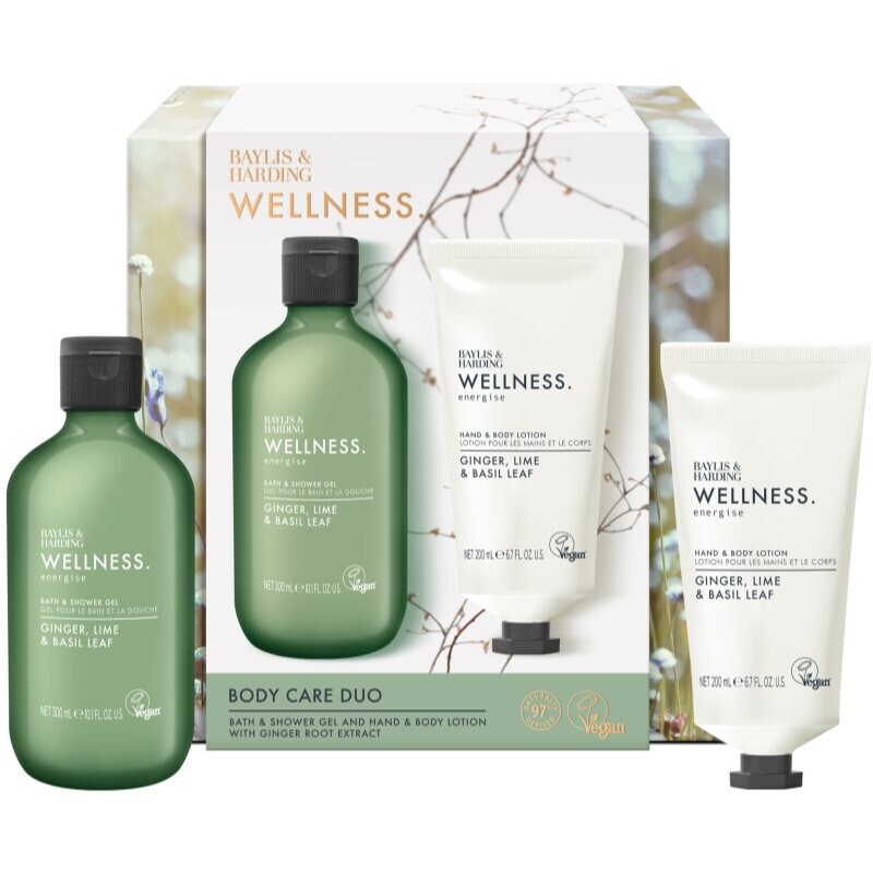 Baylis & Harding Wellness. Energise darčeková sada na telo Ginger, Lime & Basil Leaf