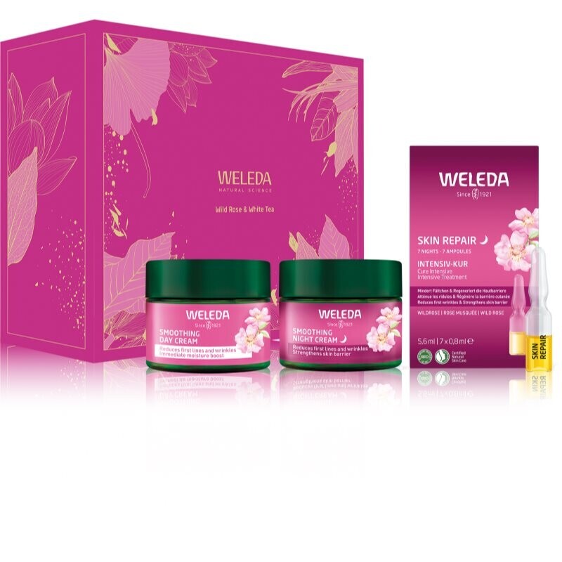 Weleda Wild Rose & White Tea darčeková sada pre rozjasnenie pleti