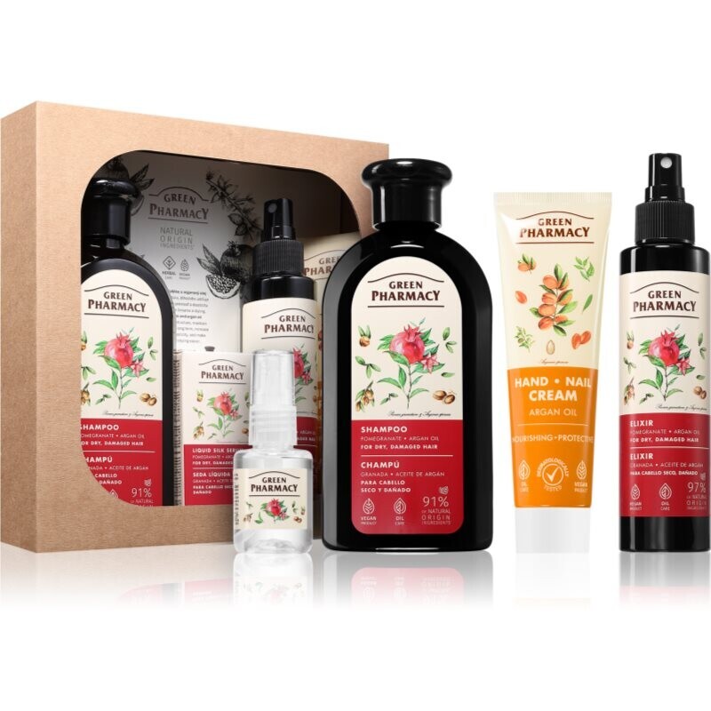 Green Pharmacy Argan Oil & Pomegranate Set darčeková sada pre extrémne suché vlasy