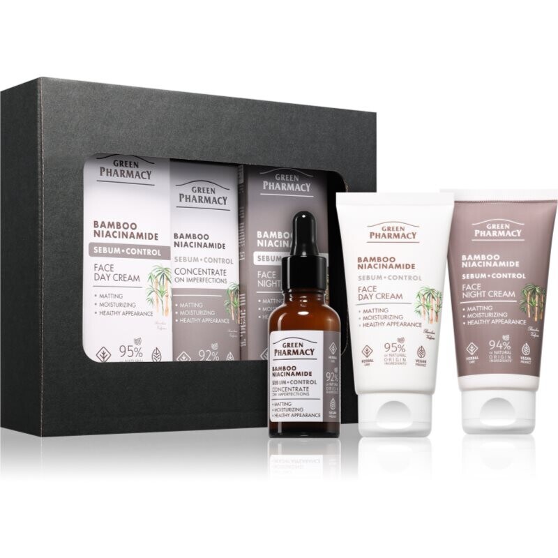 Green Pharmacy Bamboo & Niacinamide Set darčeková sada pre dokonalú pleť