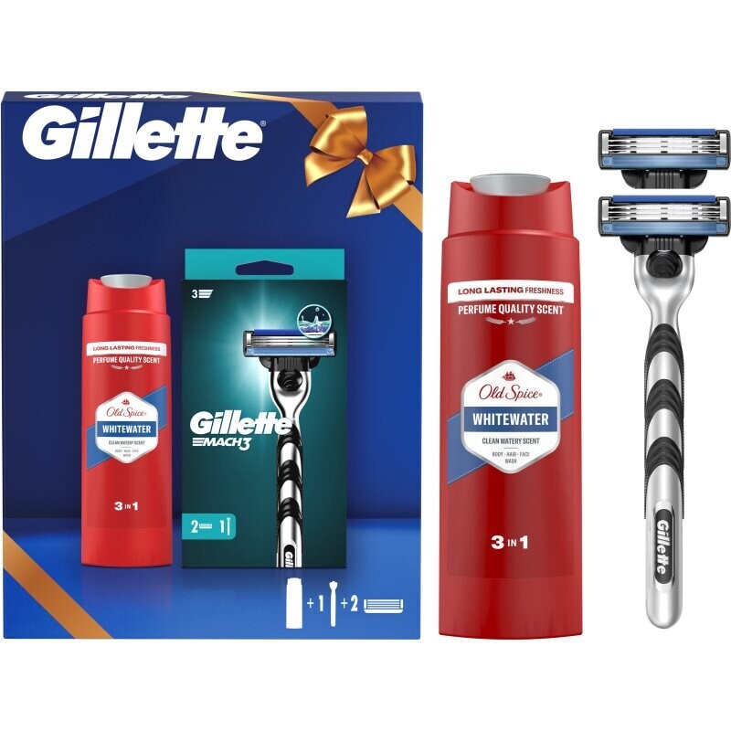 Gillette Whitewater + Mach3 Gift Set darčeková sada pre mužov