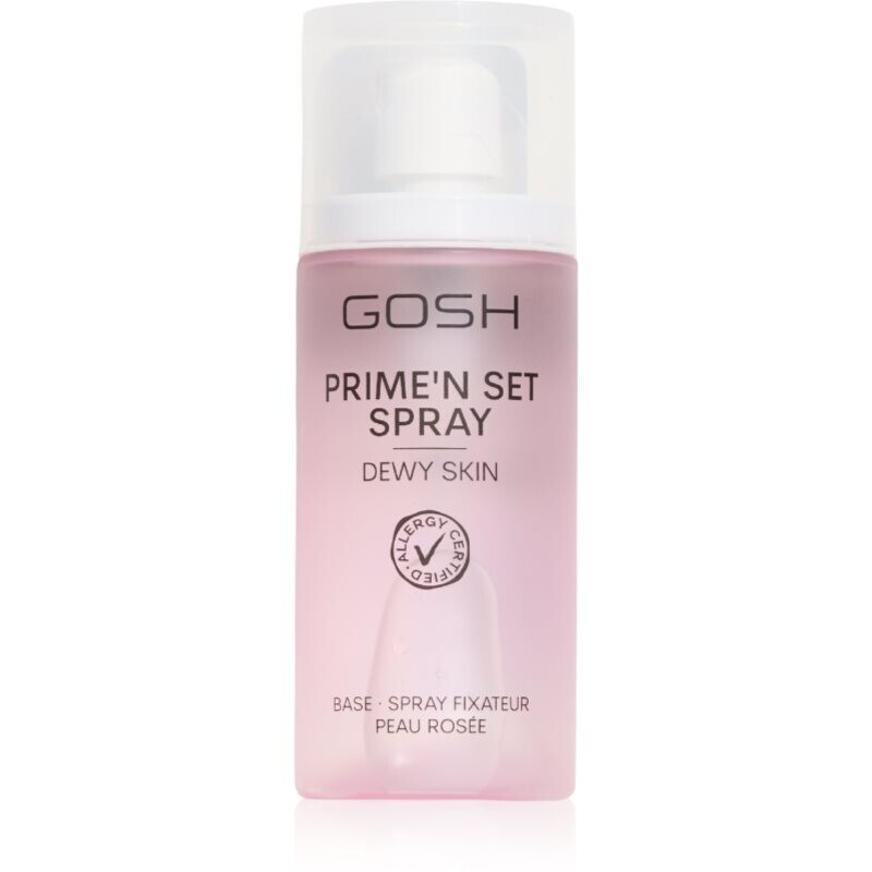 Gosh Prime'n Set Dewy Skin rozjasňujúci fixačný sprej na tvár 50 ml