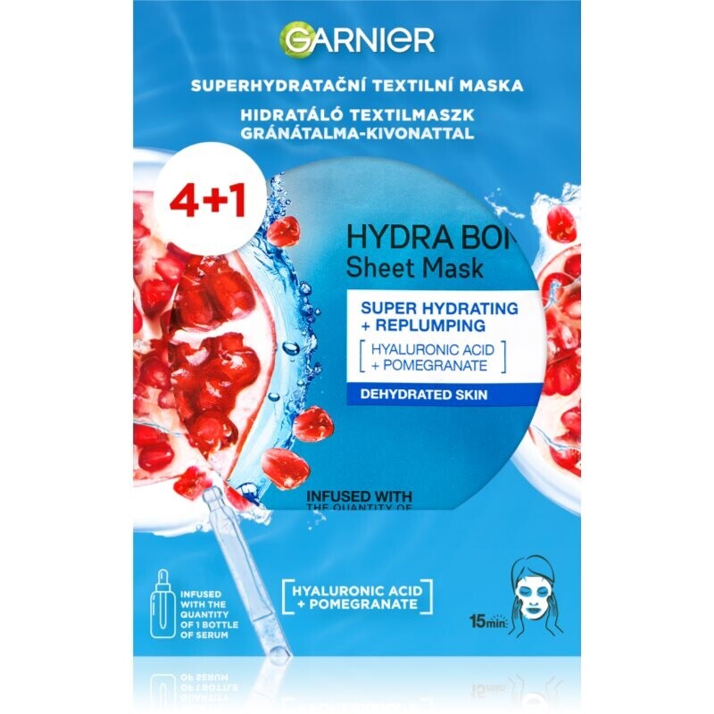 Garnier Hydra Bomb sada plátenných masiek s kyselinou hyalurónovou