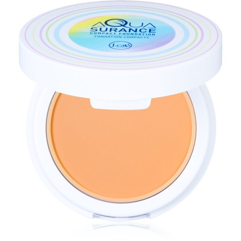 J.Cat Beauty Aquasurance kompaktný púdrový make-up pre stredné až plné krytie odtieň 102A Light Beige 9 g