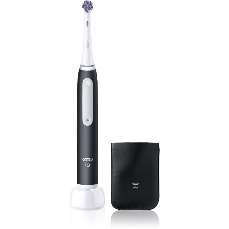 Oral-B iO3 White Clean elektrická zubná kefka s puzdrom na nabíjačku Matte Black 1 ks