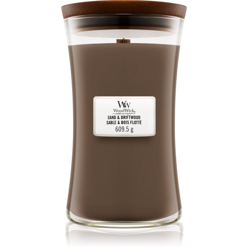 Woodwick Sand & Driftwood vonná sviečka s dreveným knotom 609.5 g