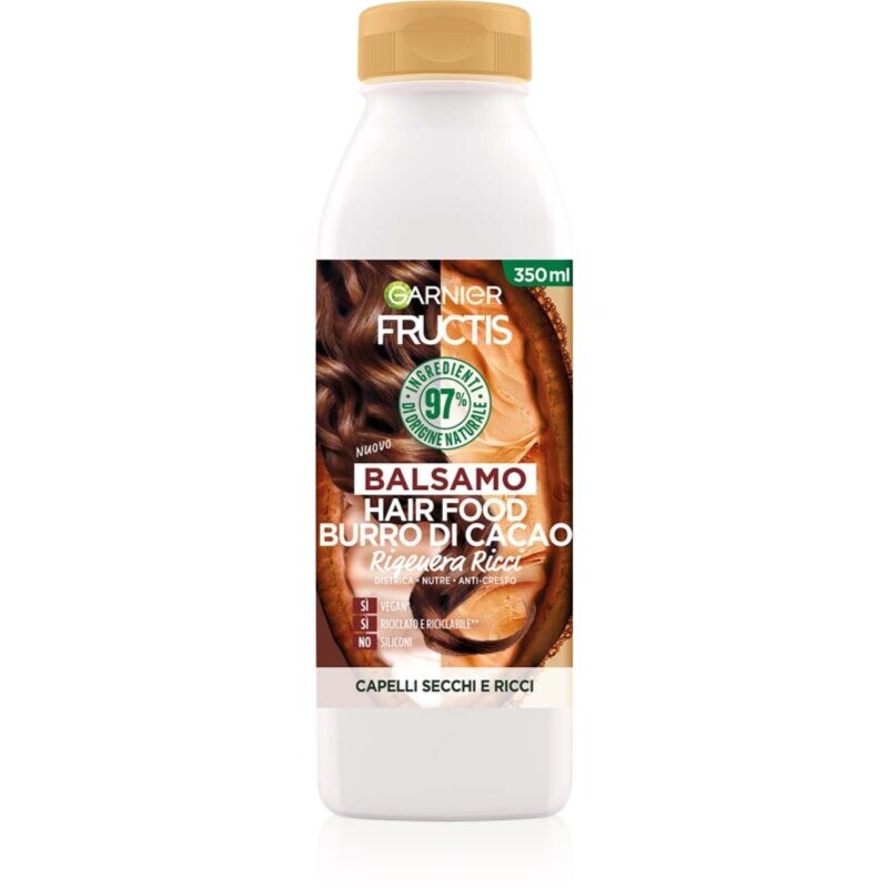 Garnier Fructis Cocoa Butter Hair Food uhladzujúci balzam pre nepoddajné a krepovité vlasy 350 ml