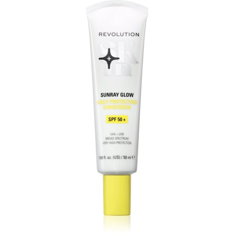 Revolution Skincare Sunray Glow Daily Protection opaľovací krém na tvár pre rozjasnenie pleti SPF 50+ 50 ml