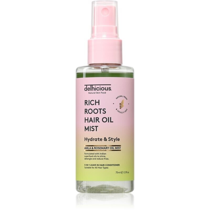 delhicious RICH ROOTS 5-in-1 Hair Oil Mist bezoplachový kondicionér v spreji 75 ml