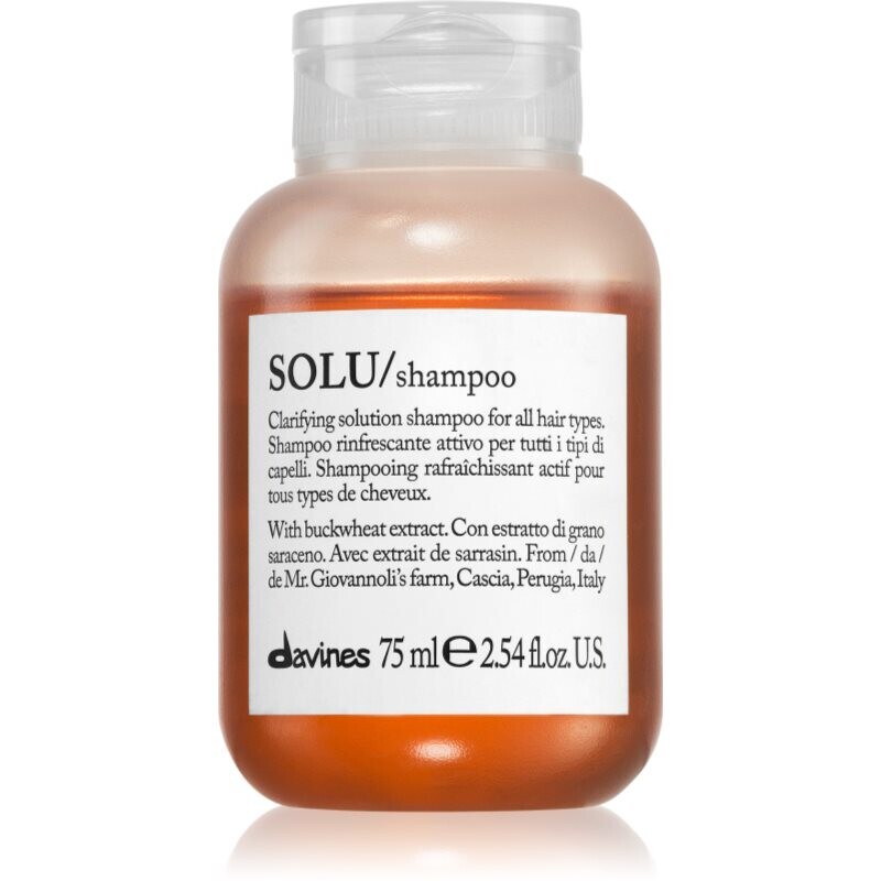 Davines Essential Haircare SOLU Shampoo hĺbkovo čistiaci šampón s osviežujúcim účinkom 75 ml