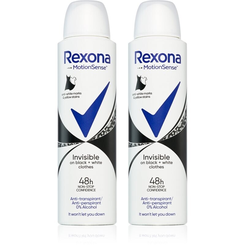 Rexona Invisible Black and White dezodorant v spreji proti bielym a žltým škvrnám