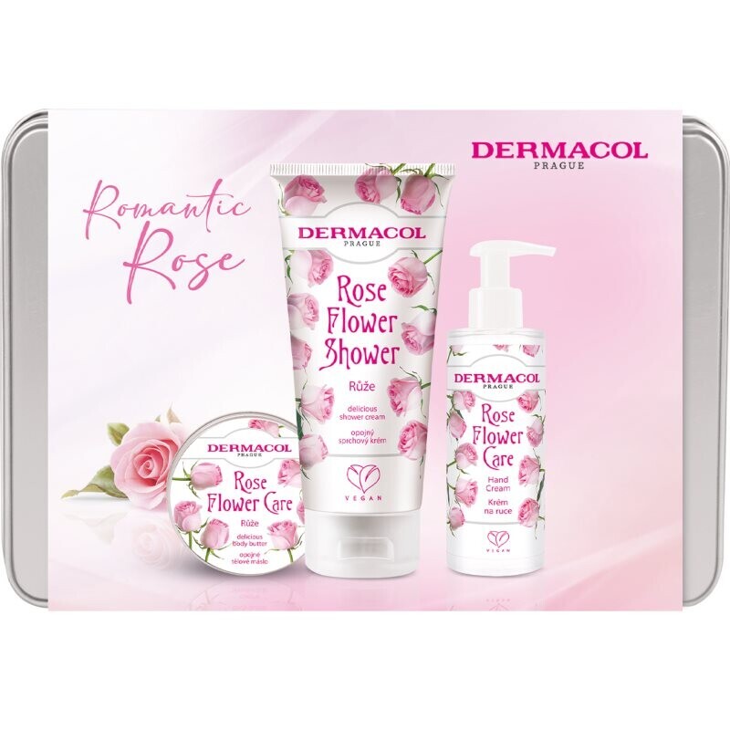 Dermacol Flower Care Rose darčeková sada plechový box