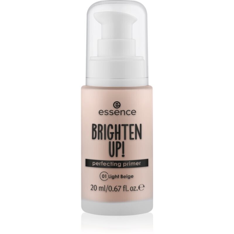 essence BRIGHTEN UP! Perfecting Primer tekutá podkladová báza pod make-up odtieň 01 Light Beige 20 ml