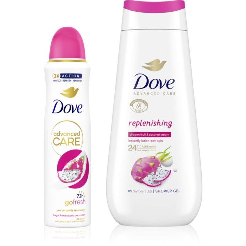 Dove Advanced Care Replenishing výhodné balenie dezodorantu a sprchovacieho gélu