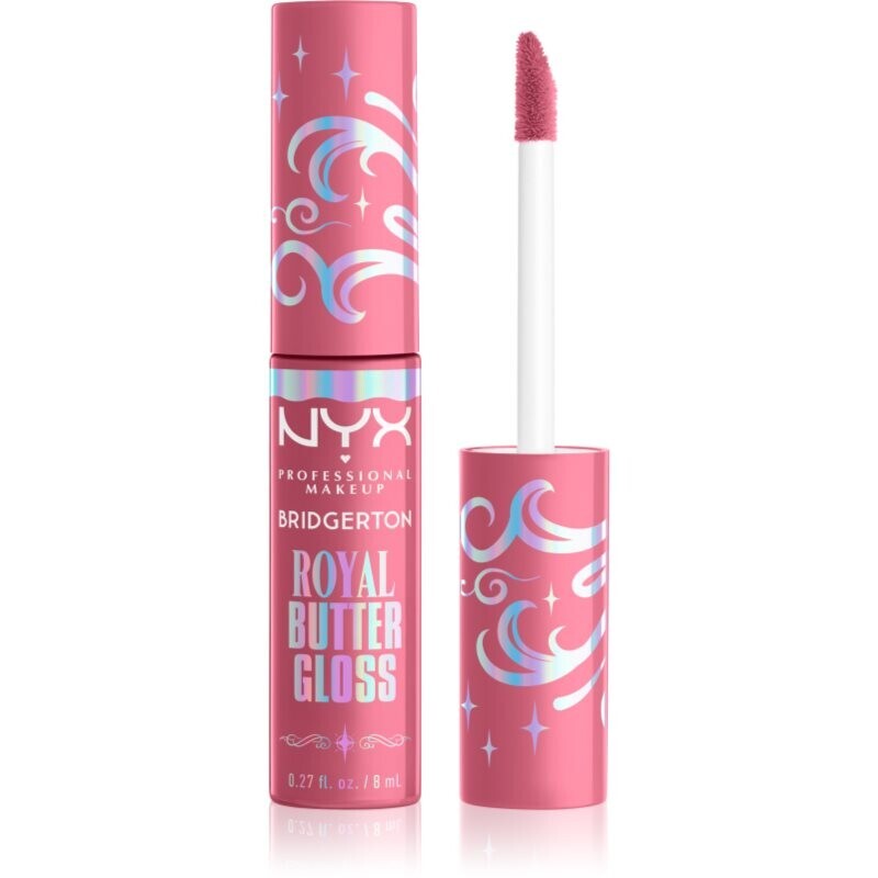 NYX Professional Makeup Bridgerton Royal Butter Gloss lesk na pery odtieň 01 Angel Food Cake 8 ml