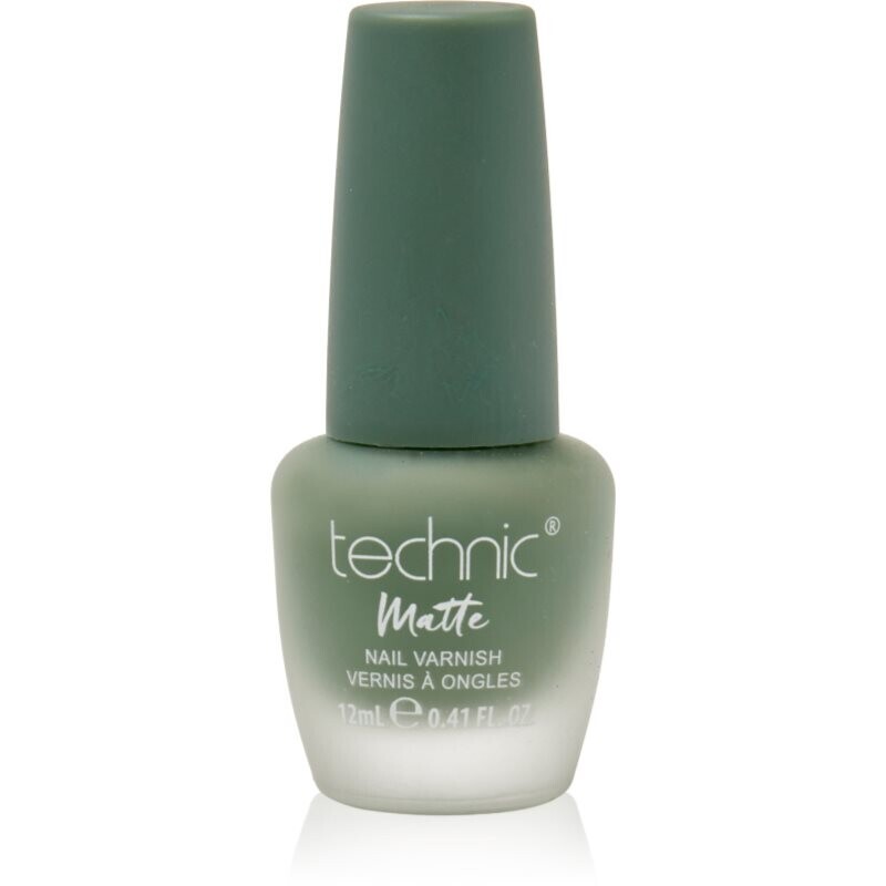 Technic Cosmetics Matte Nail Varnish dlhotrvajúci lak na nechty s matným efektom odtieň Green Whit Envy 12 ml