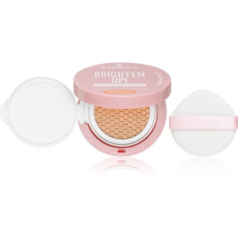 essence BRIGHTEN UP! Cushion Foundation make-up v hubke odtieň 13 Almond 12 g