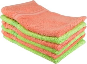 DOMMIO Súprava bambusových uterákov na ruky 6 ks 30 × 50 cm, losos/zelená