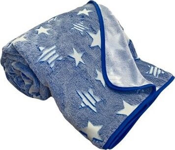 Svitap sleepwell Detská mikroplyšová svietiaca deka Hviezdy modré 100 × 150 cm