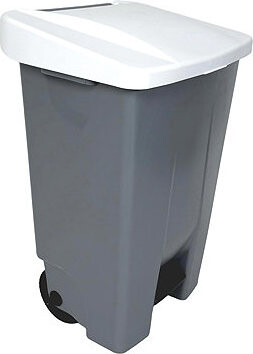 Denox Nášľapný odpadkový kôš GASTRO 80 l, biele veko, plastový s kolieskami