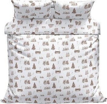 Kaptan Vánoční bavlněné povlečení Zimní krajina 140 × 200, 70 × 90 cm