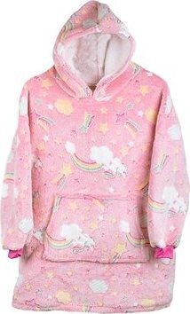 Verk 24305 Svietiaca plyšová mikina s kapucňou obloha – pre deti ružová
