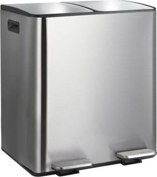Spirella pedálový odpadkový kôš na triedený odpad Aliya, brúsená nehrdzavejúca oceľ, 2× 20 l