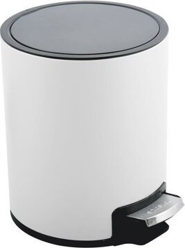 Pedálový odpadkový kôš Riku, matný biely, oceľ, 3 l